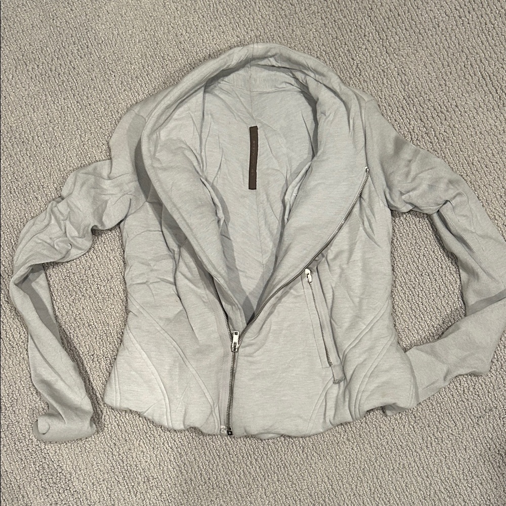Rick Owens Light Gray Cloth Bomber Jacket